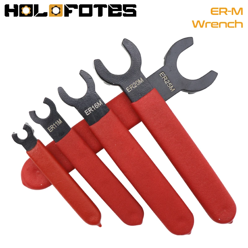 ER-M Type Wrench ER8M ER16M ER20M ER25M Wrench Rubber Handle Cast Iron Body for ER-M Series Collet Chuck Nut