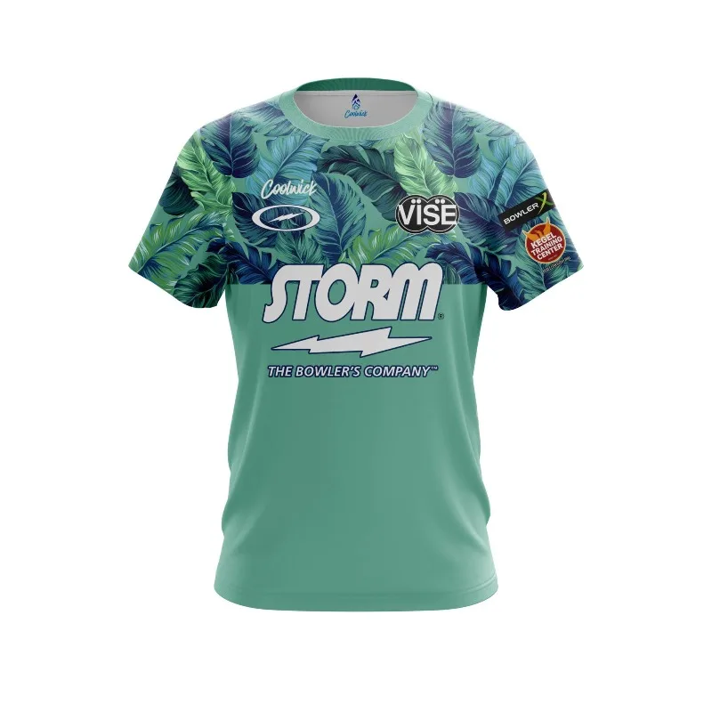 Neues Coolwick Storm Bowling-Trikot für Herren, schwarzes Lightning-Logo, kurzärmliges Performance-T-Shirt, Pro Player Fan Casual Sports Tee