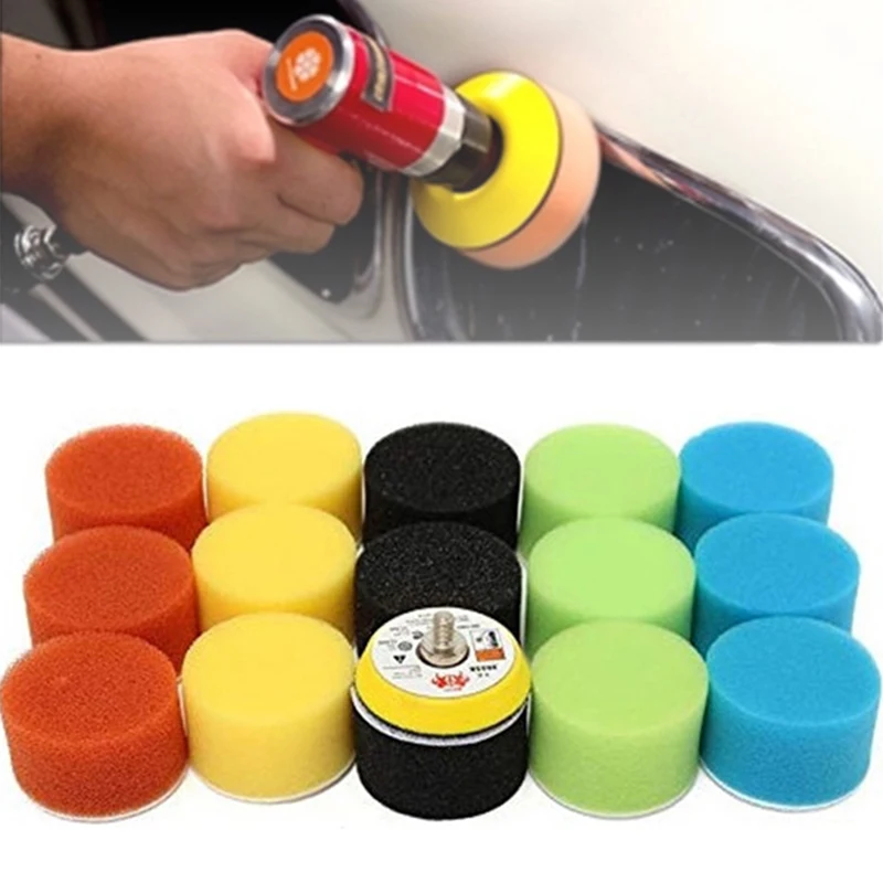 

16Pcs/Set Sponge Car Polisher Waxing Pads Buffing Kit for Boat Car Polish Buffer Wheel Polishing Removes Scratches Polishing Pad