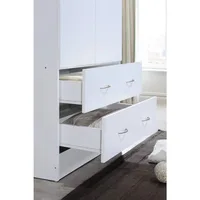 Two Door Wardrobe with Two Drawers and Hanging Rod, White muebles de dormitorio  closet organizer 4