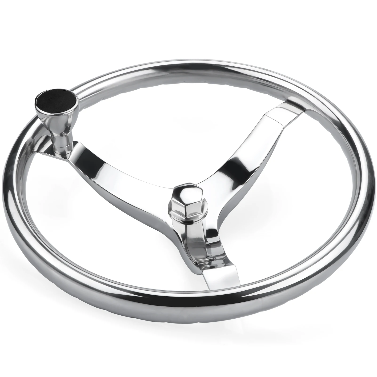13.5 Inch Mirror Polished Stainless Steel Steering Wheel Boat with Control Knob Yacht Boat Accessories
