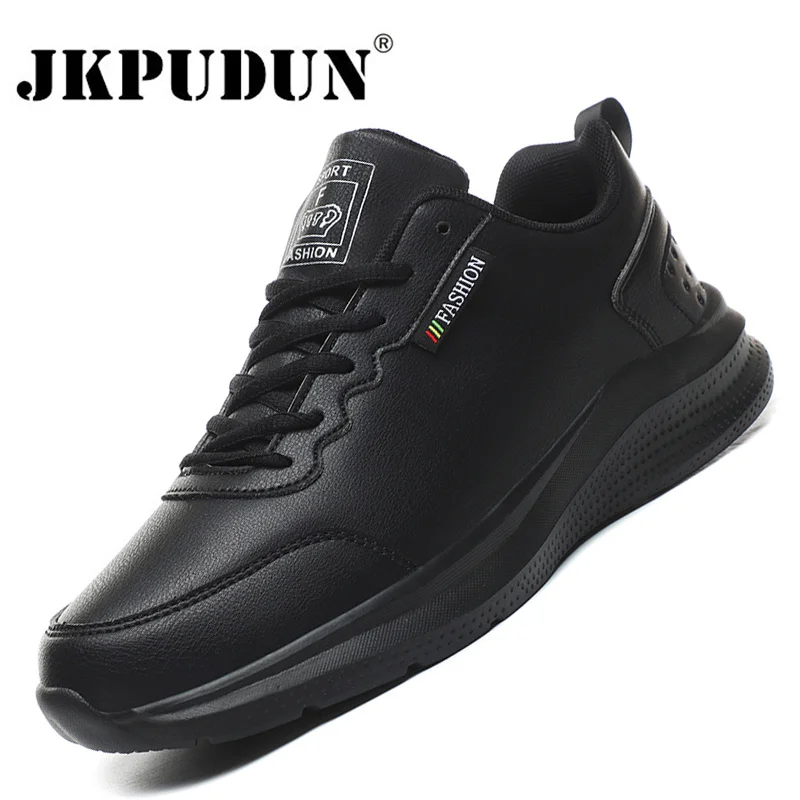 Fashion Men Running Shoes Athletic Sport Shoes Leather Men Lace up
