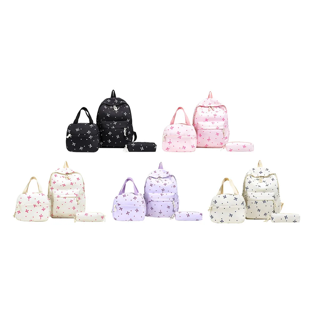 Nylon Kawaii School Backpack Set with Handbag and Pencil Case