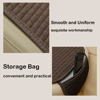 Flax Car Seat Cover Breathable Comfortable Summer Linen Seat Cushion Protector With Storage Bag Auto Interior Mat Universal Size 6