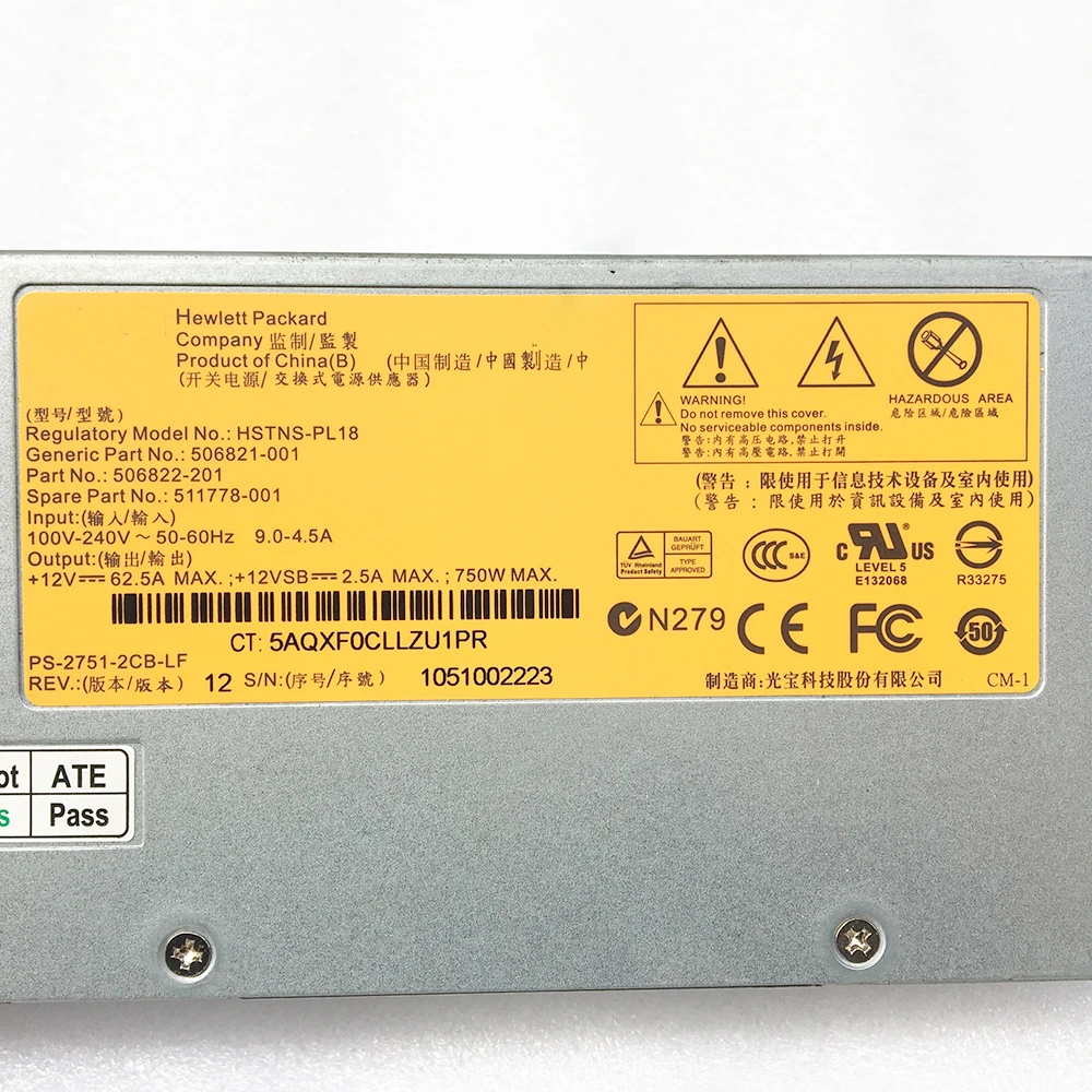 para hp Fonte de Alimentação do Servidor 511778001 Dl385 360 380g6 g7 506821-001 750w Hstns-pl18 - Imagem 6