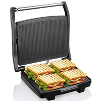 Yabano Panini Press Grill, Gourmet Sandwich Maker, Electric Indoor Grill with Non-Stick Cooking Plate and Removable Drip Tray, E 1