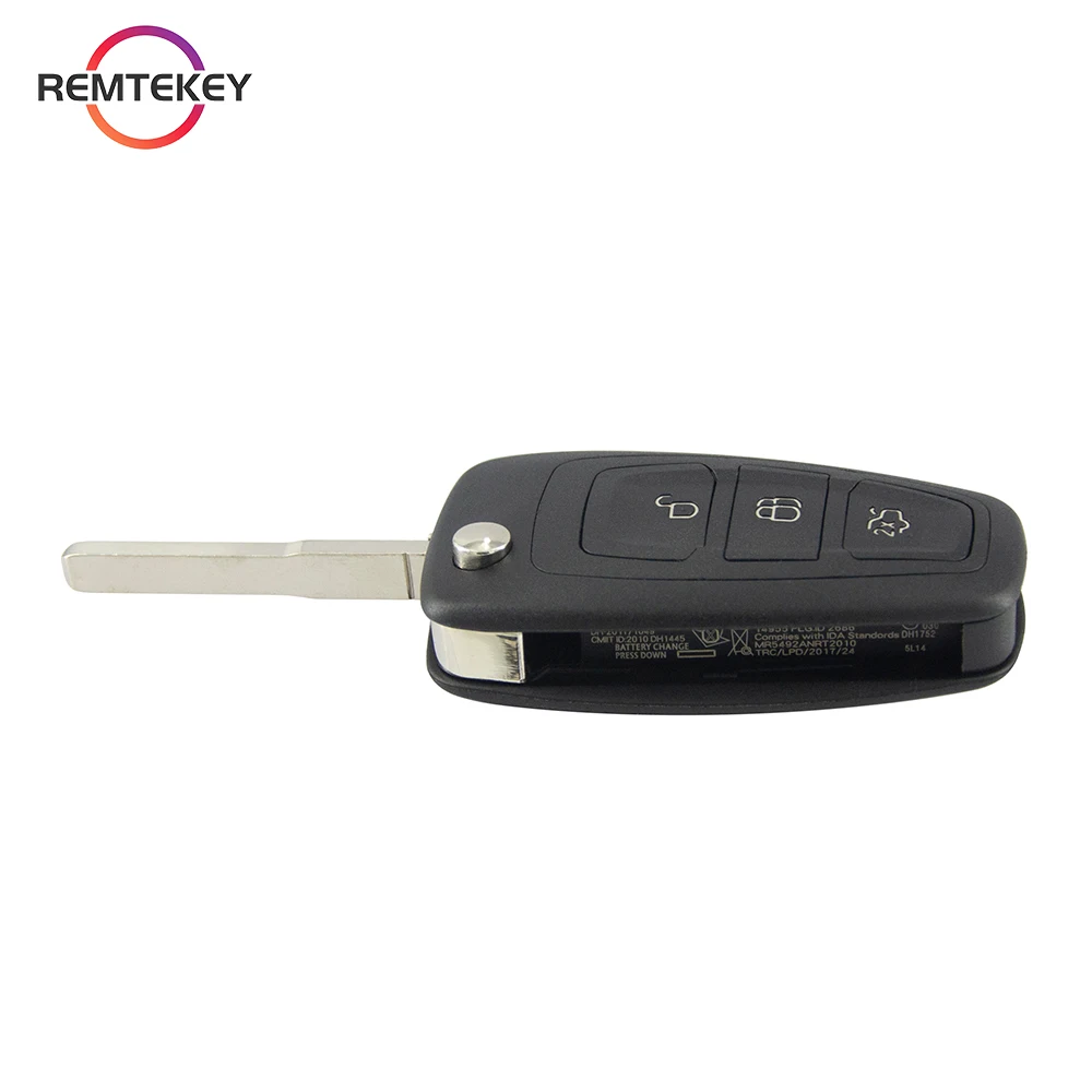 REMTEKEY Flip Folding Remote Key Shell Fob Case for  Ford Ranger 2011 2012 2013 2014 2015 HU101 Blade EB3T-15K601-BA 5WK50165