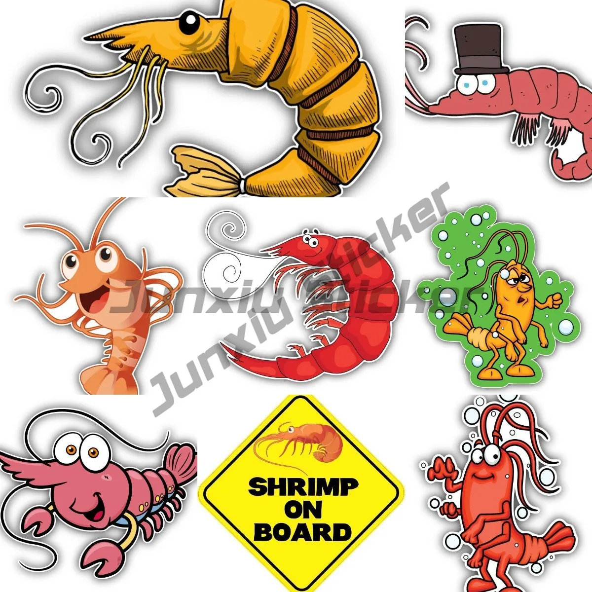 

Cartoon Anime Shrimp Car Bumper Car Motorcycle Laptop Phone Tablet PVC Decor Sticker Decal