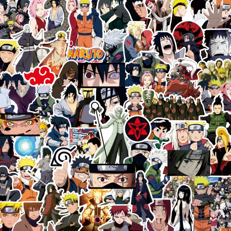 Schwarz-Weiß-Skizze Naruto Uzumaki Anime Scrapbook-Aufkleber DIY Tagebuch Laptop Gepäck Skateboard Graffiti-Aufkleber Klassisches Spielzeug