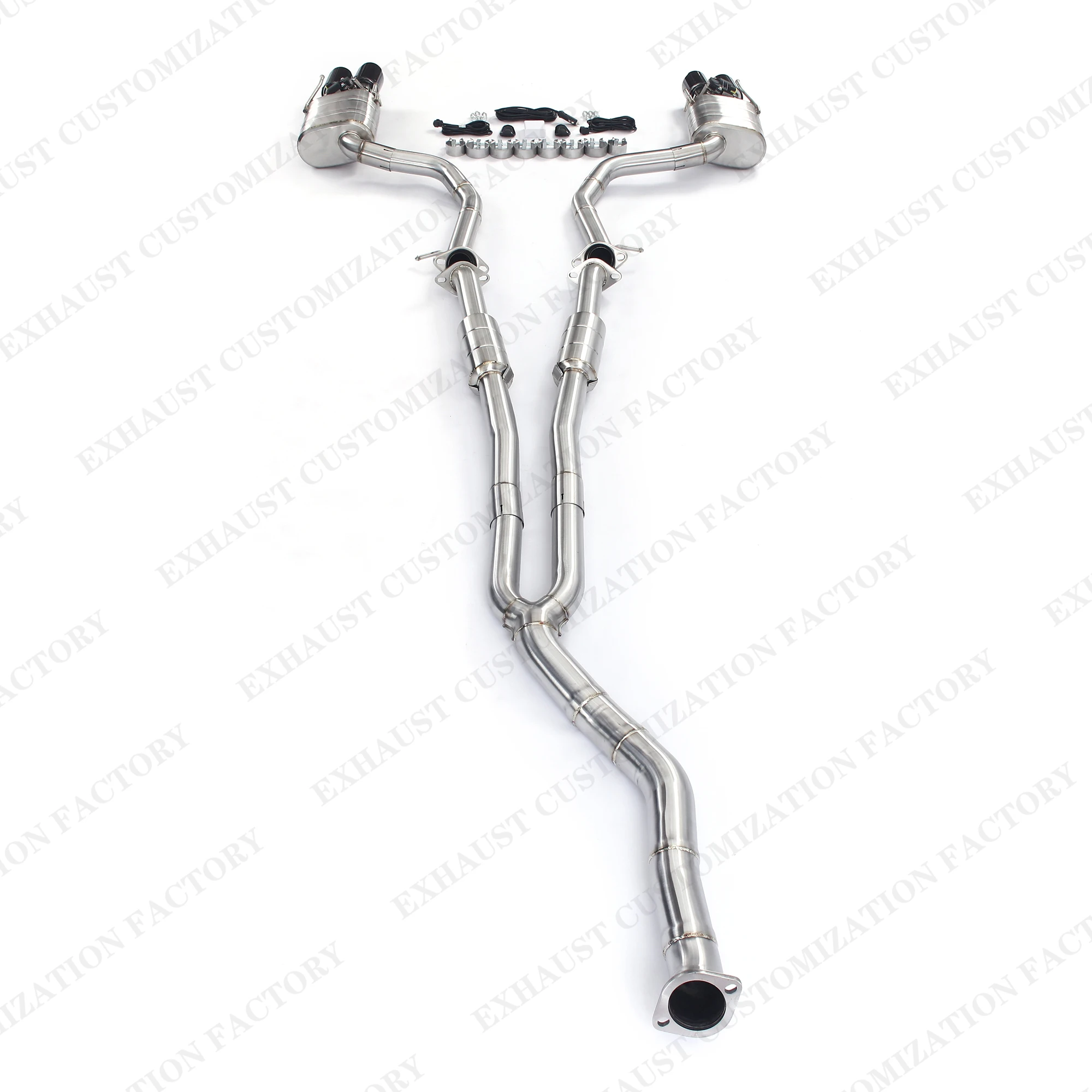 Performance Brushed Catback Exhaust System for Lexus IS200T 2.0T Dual Valved Muffler Electronic Vacuum Valve Customizable Remote
