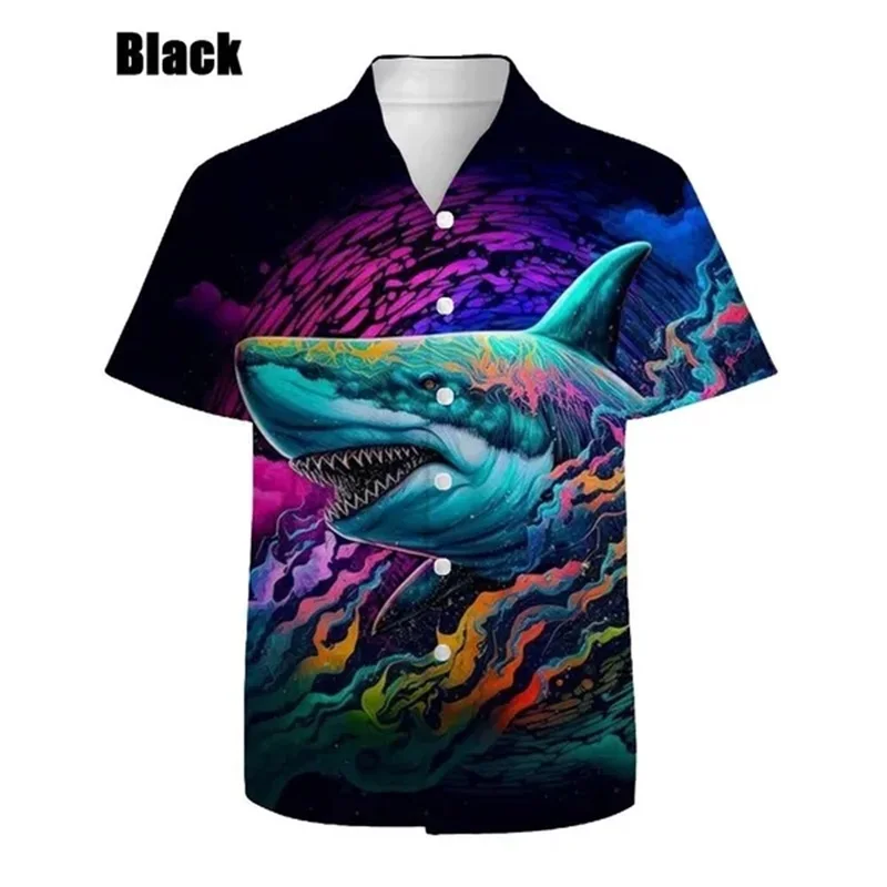 thumbnail image 1 of Nuevas camisas de manga corta con estampado de animales para hombre, camisas informales de verano de gran tamaño con botones, camisas de playa para hombre, ropa de calle, 1 of 5