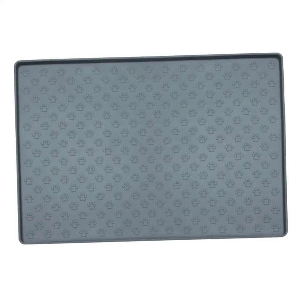 Silicone Dog Cat Pet Food Mats Tray Placemat Waterproof Dog Claw Pattern