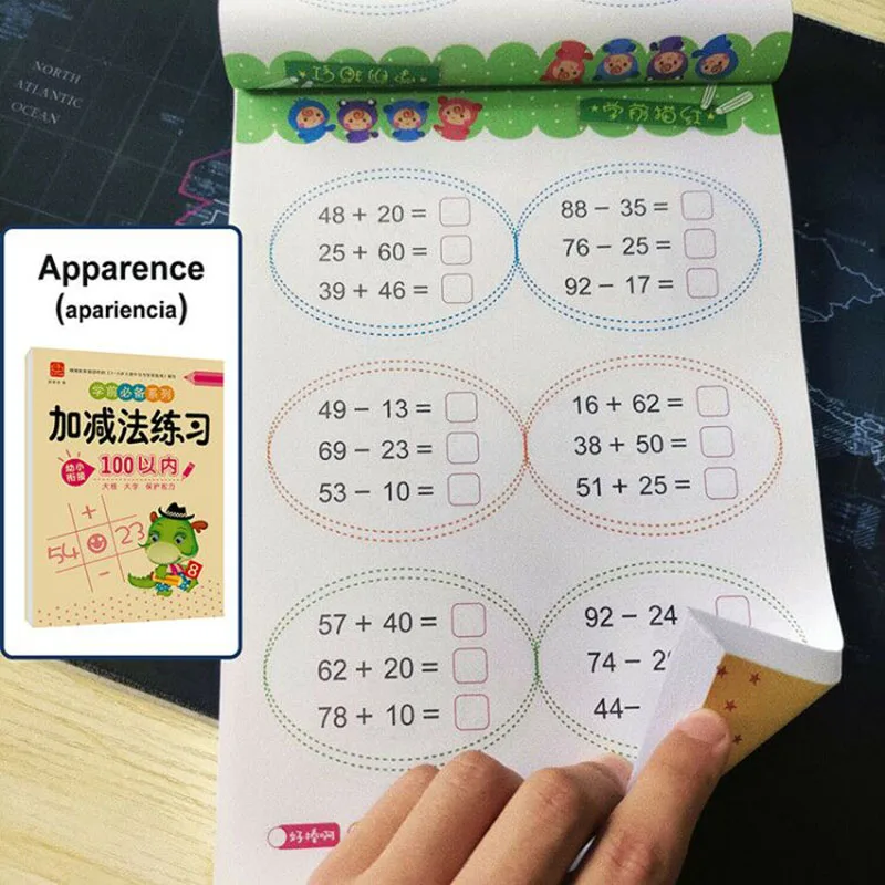 Handwriting Exercise 80 Pages / Book of Children's Addition and Subtraction Learning Mathematics Chinese Character Strokes Books