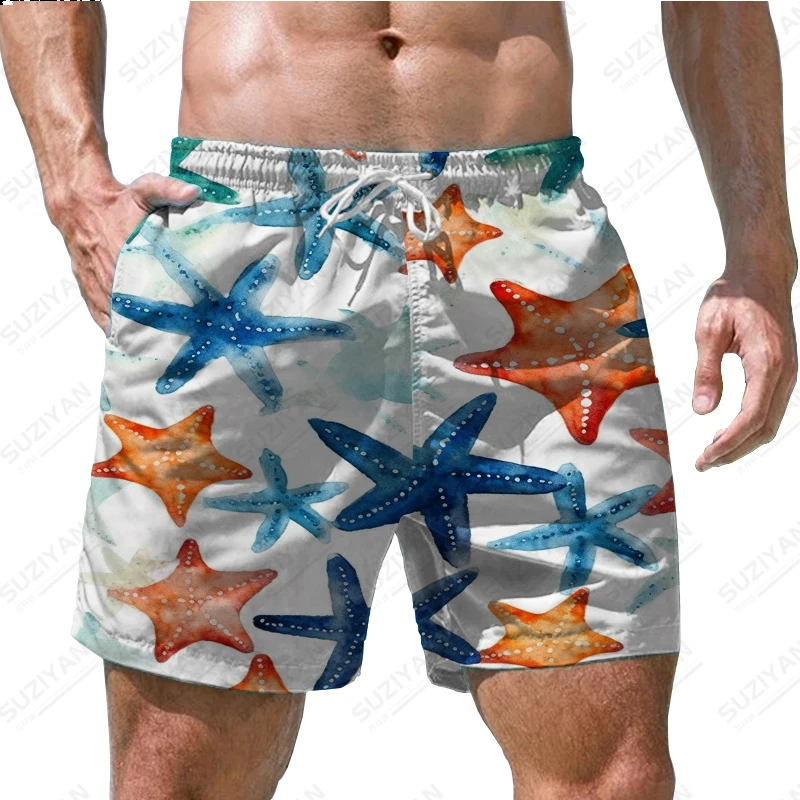 3D, shorts soltos simples, shorts de natação, moda verão, 2023