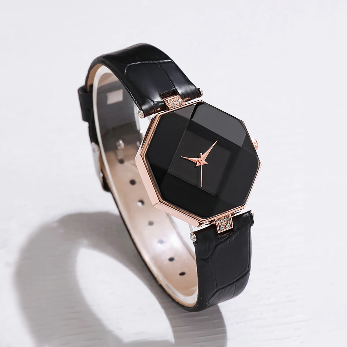 Womens Watch 5PCS/Set Fashion Leather Band Analog Quartz Heart Jewelry Set(Without Box)