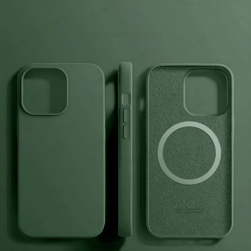 Premium Liquid Silicone Magnetic Case - Sleek & Wireless Charging-Compatible Soft Cover