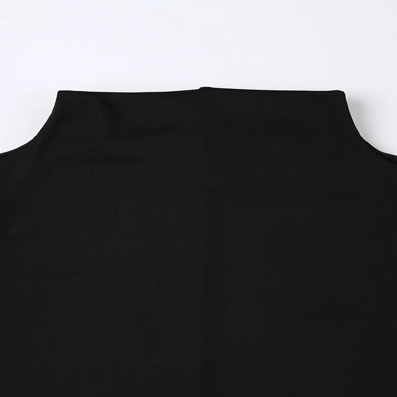 Turtleneck Sleeveless Vest Shirts Women Black Solid Simple Basic Elegant Tank Tee Side Shirring Slim Tops