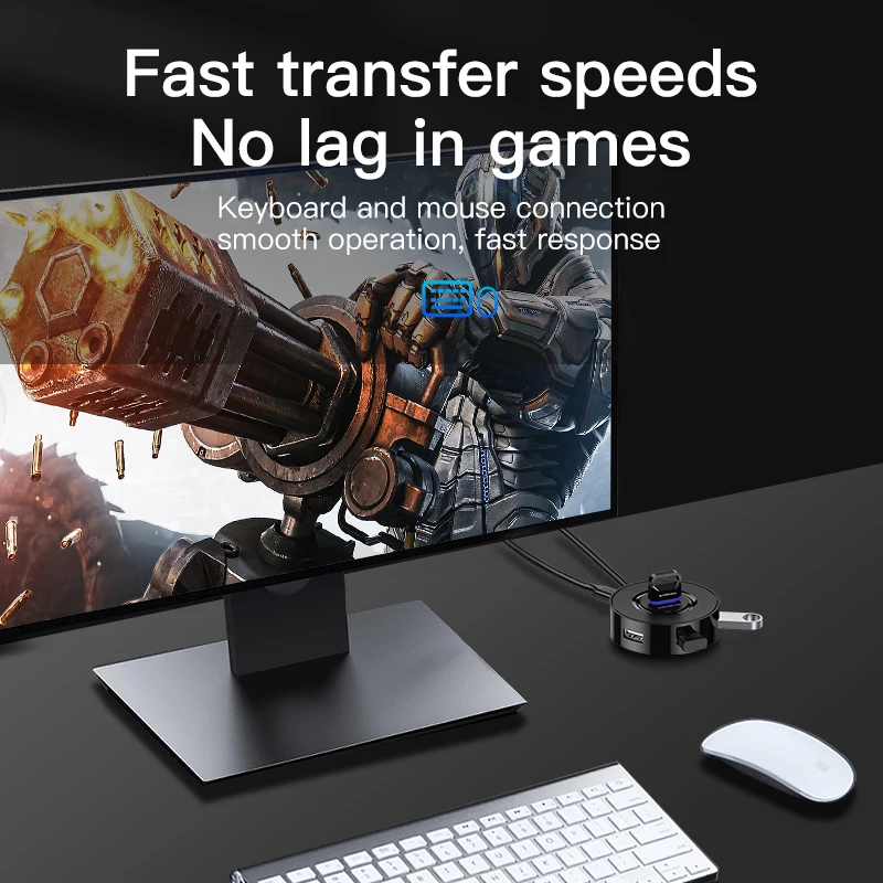 Mindpure USB 허브 2.0 허브 분배기 4 in 1, 하드 디스크 MacBook Pro 용 마이크로 USB 충전 전원 포함 LenovoLaptop PC USB 확장 포트
