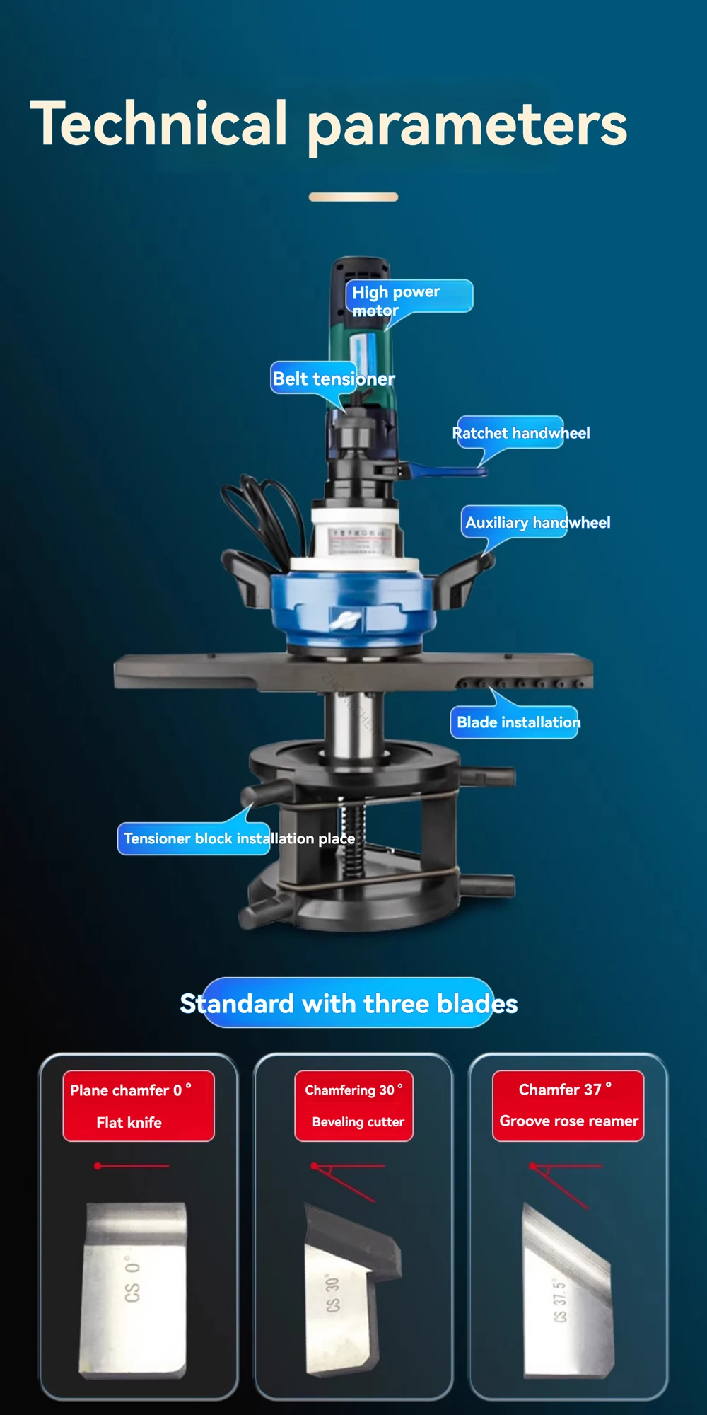Electric Flat Mouth Machine Internal Expansion Circular Pipe Beveling Machine Ha