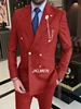 2 Pieces 2024 Men's Suit  Striped Suit Double Breasted Suits For Wedding Groom Groomsmen High-End Business Casual Clothing 6