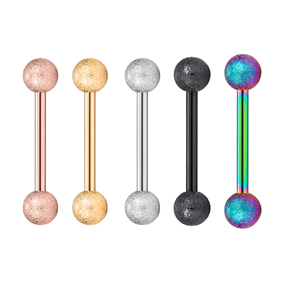 

16mm Surgical Steel Tongue Rings Nipple Straight Barbells Surgical Steel Tongue Lip Stud Bar Tragus Body Piercing Jewelry