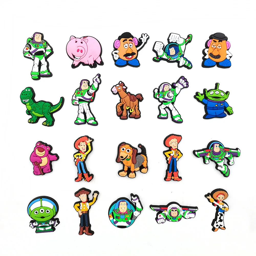 Cute Cartoon Toy Story Shoes Fibbia Per Crocs Charms Per Crocs Decorazioni Accessori Fai Da Te Pvc Scarpa Designer Zoccoli Decor Gifts