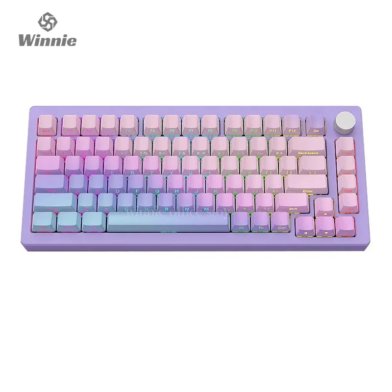 

AL75 Mechanical Keyboard Kit Wired CNC Aluminum Case Gaming Keyboard 82key Gasket Hot Swap RGB PBT Rollover Office Keyboard Kit