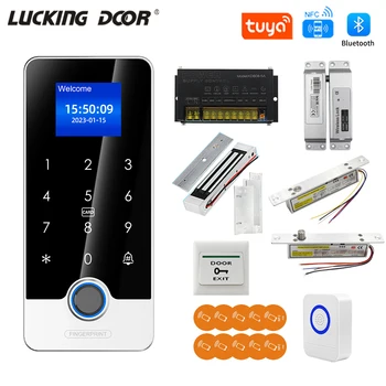Tuya App Fingerprint RFID Access Control System Kit Smart Door Lock Electronic Gate Bluetooth Opener Home Digital Set Biometric 1