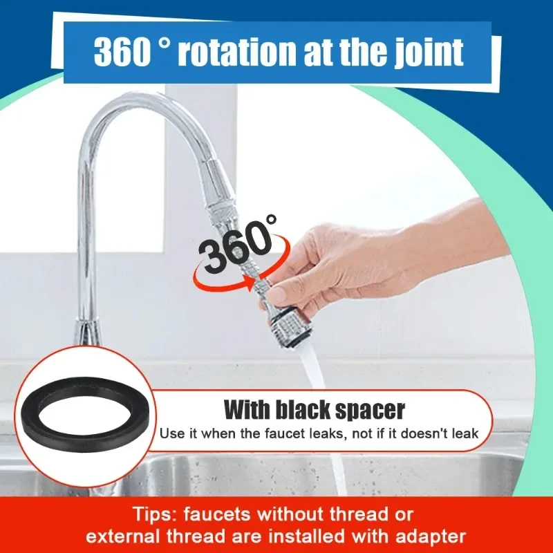 Faucet Aerator Faucet Bubbler 360 Degree Kitchen Faucet Aerator Water Saving High Pressure Nozzle Tap Adapter Adjustable Water Filter Diffuser faucet aerator,faucet adapter,faucet filter,faucet water filter