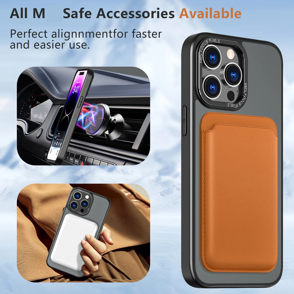 Keysion stoß feste matte Hülle für Magsafe für iPhone 15 Pro Max 14 13 12 11 360 ° rotierende magnetische Ring transparente Telefon abdeckung – Detail 4