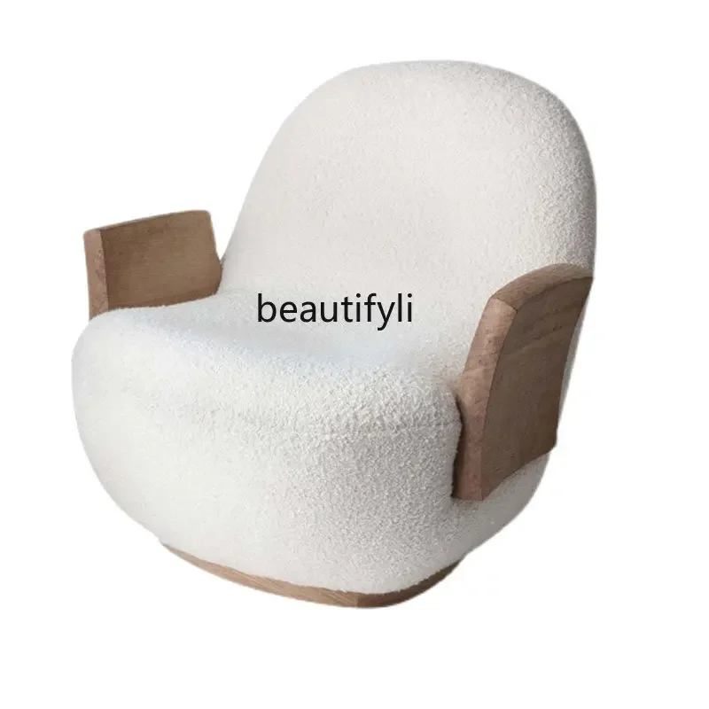 

LBX Simple Lazy Bone Chair Single-Seat Sofa Chair Living Room and Hotel Club Lambswool Leisure Chair