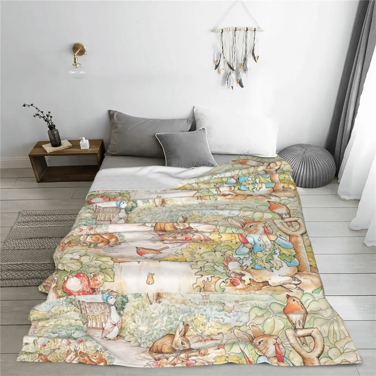 Tapis Ou Plaid Béatrix Potter Tissé En Flandres - 145cm - Marque Pansu - Neuf