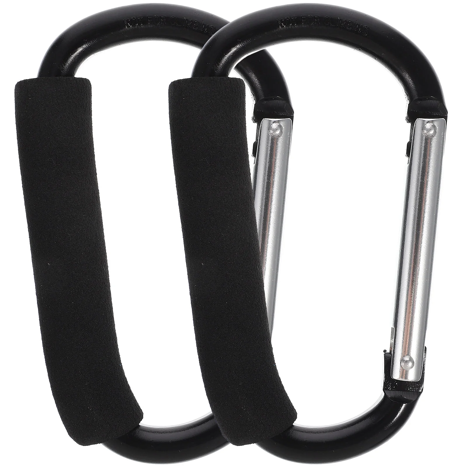 

2 Pcs Heavy Duty Clothes Rack Cart Hook Hooks Multi-function Stroller Big Outdoor Hanger for Large Carabiners Shopping