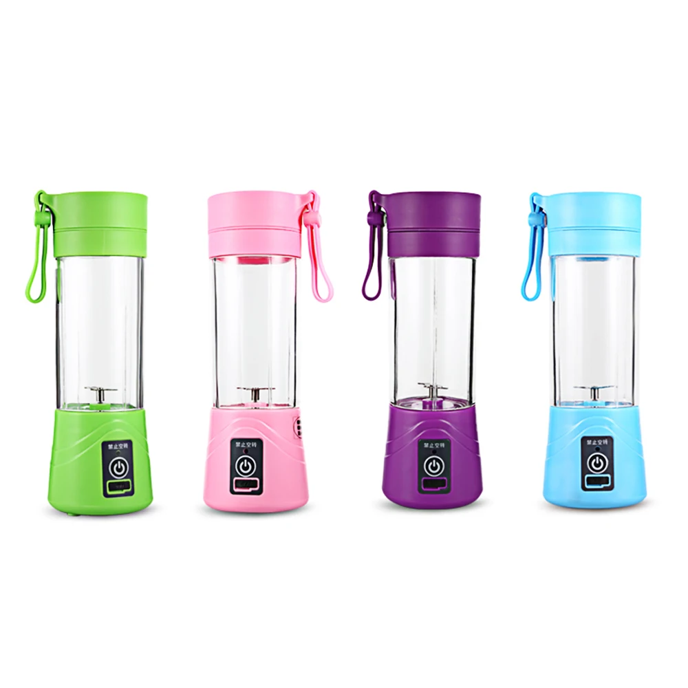  NJLC Mini batidora portátil recargable para vaso de fruta  casera pequeña doble taza máquina de zumo : Hogar y Cocina