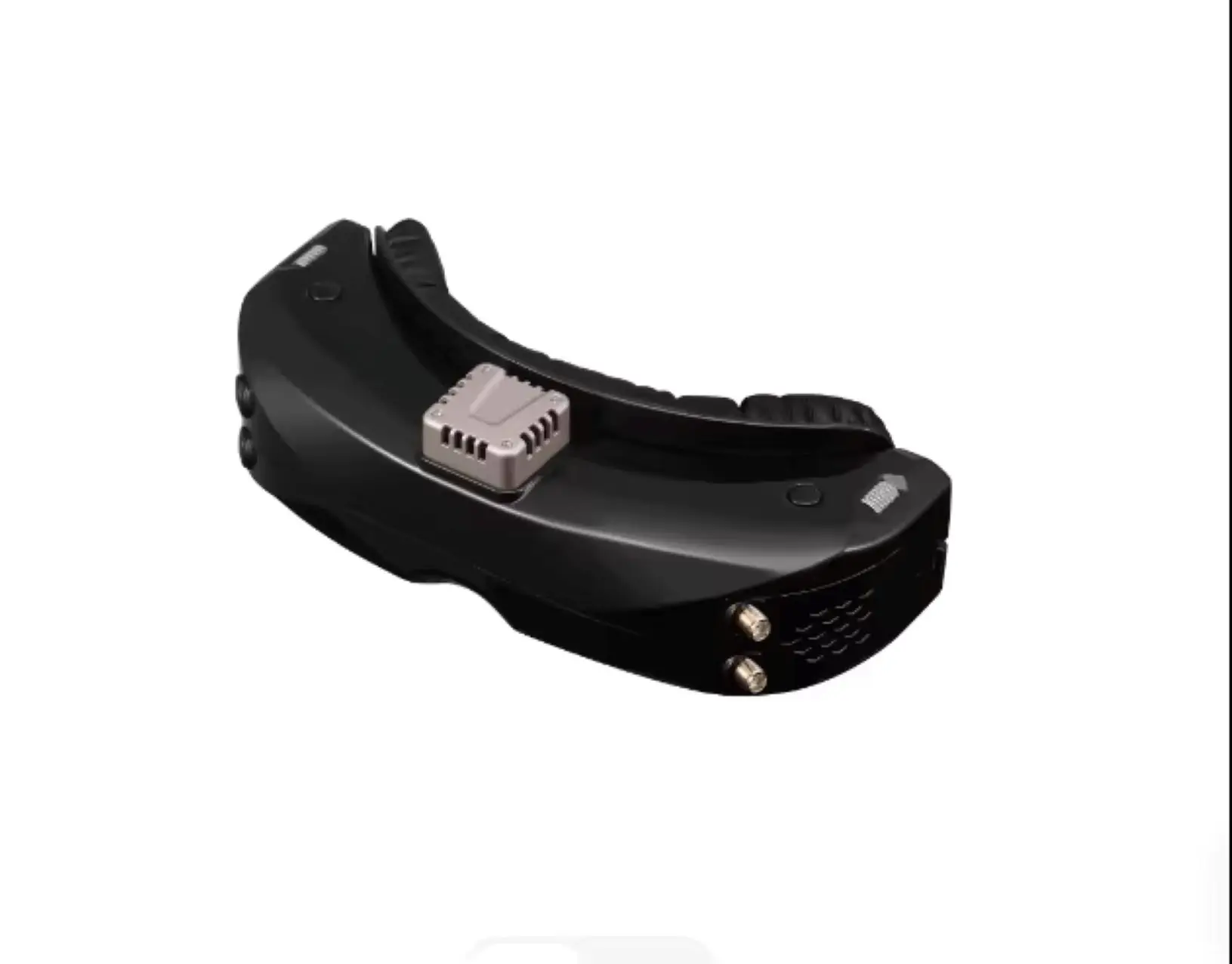 Détail des molettes de réglage et du pavé tactile sur le dessus des lunettes SKYZONE SKY04X PRO.