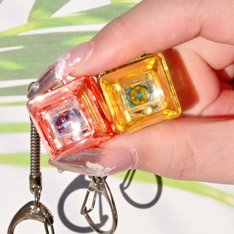 Crystal Keyboard Fidget Toys Keychain Keycap Stress Relief Switches EDC Decompression Toy Clicker Button Fingertip Toys Keyboard