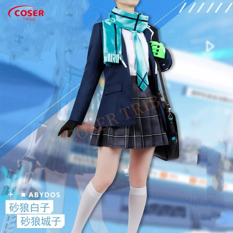 

COSER TRIBE Anime Game Blue Archive Sunaokami Shiroko Halloween Carnival Role CosPlay Costume Complete Set