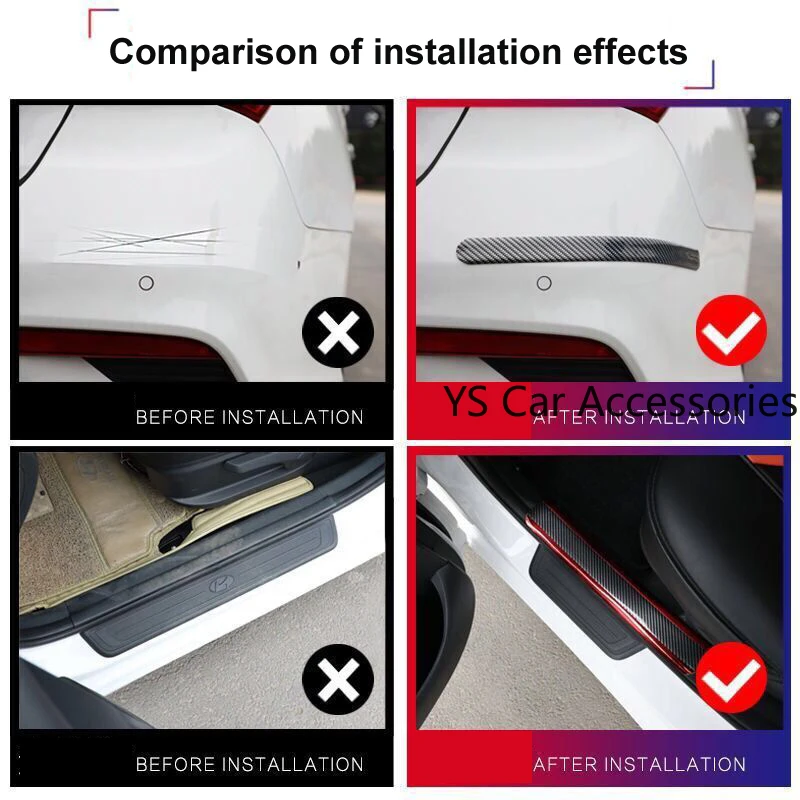 Car Stickers Car Door Sill Protective Anti Scratch Protector for Door Edge Sill Trunk