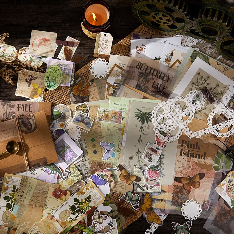 

251pcs/lot Memo Pads Material Paper Mountain Handbook Journal Scrapbooking paper Background Decoration stationery