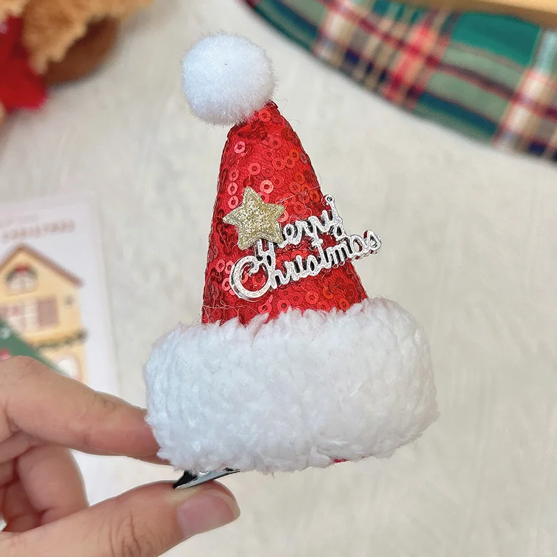 Sequined letter plate hat clip