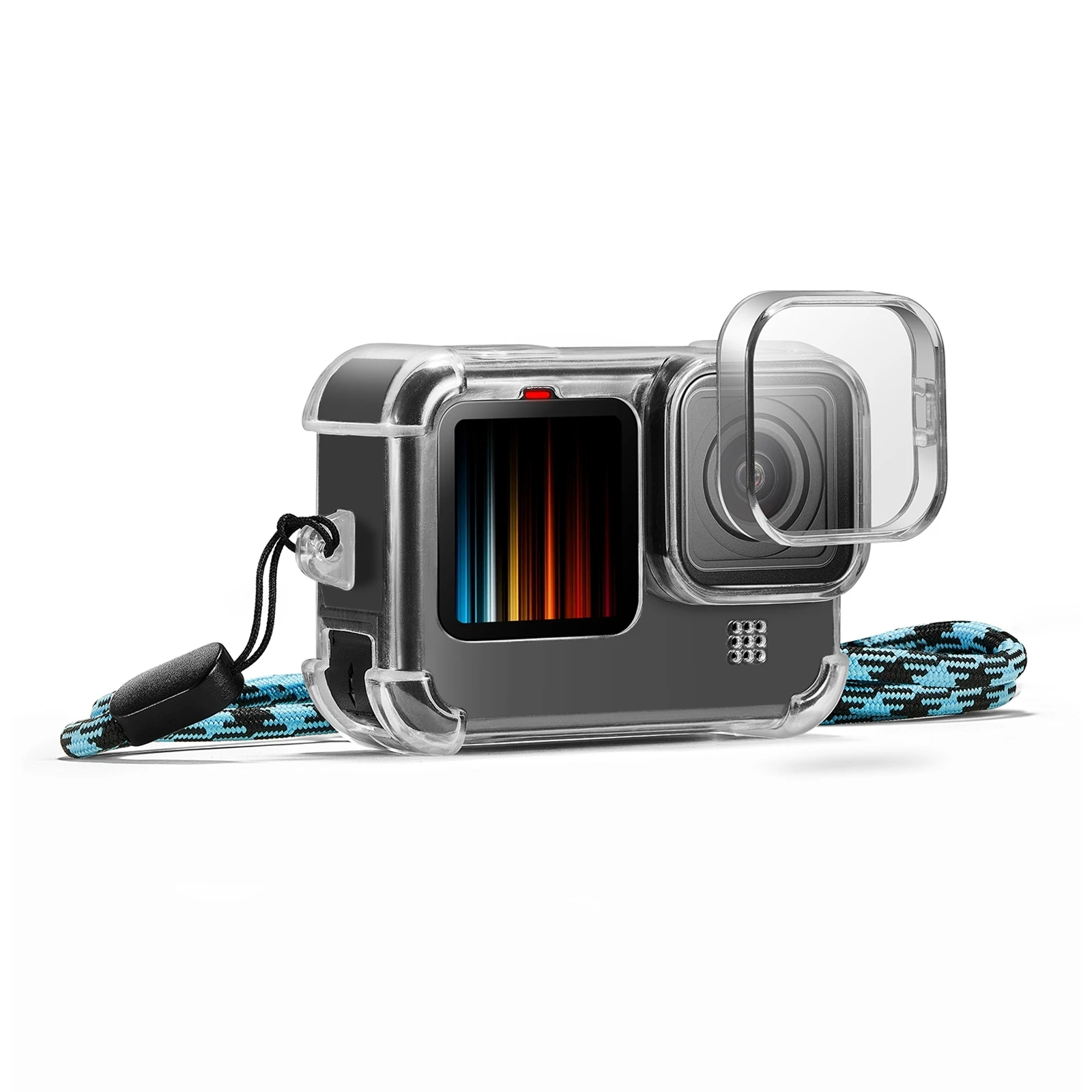 

PULUZ Clear TPU чехол с крышкой объектива и шейным ремешком для GoPro HERO12 Black /11 Black /10 Black /9 Black