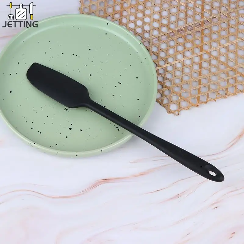 긴 손잡이 실리콘 주걱, 내열성, 유연한 논스틱 슬림 주걱, DIY 케이크 크림 스크레이퍼 블렌더 베이킹 도구, 1PC