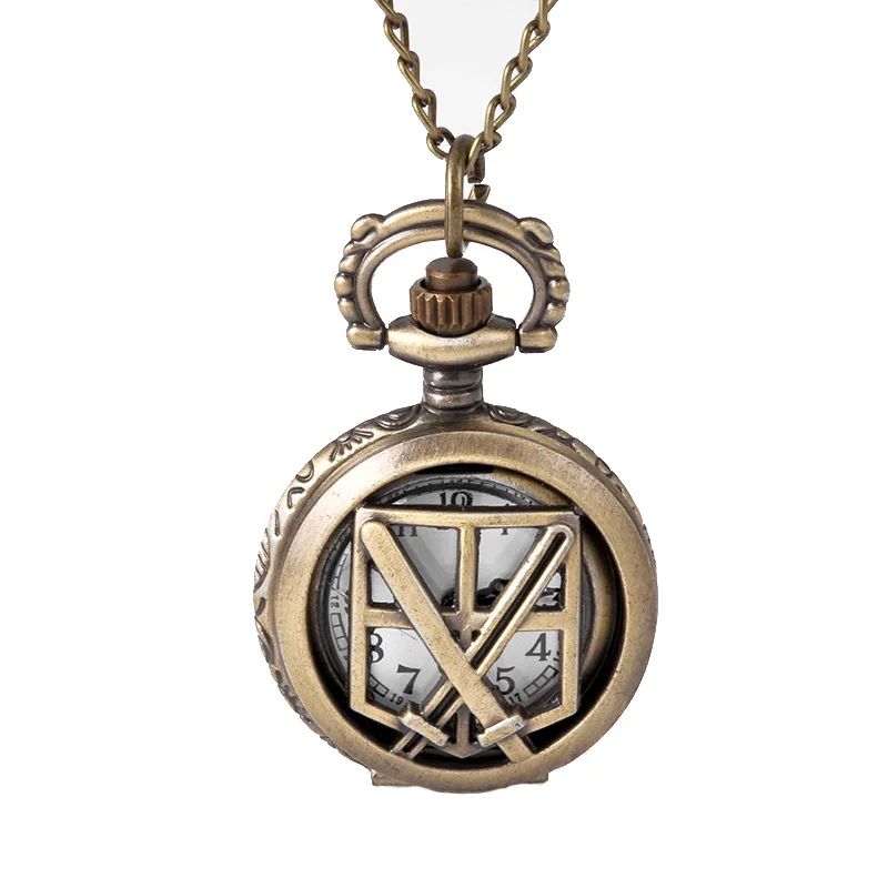 цена Vintage Hollow Out Cross Double Knife Pocket Watches Bronze Quartz Steampunk Pendant Watch Necklace for Men Ornaments LL@17