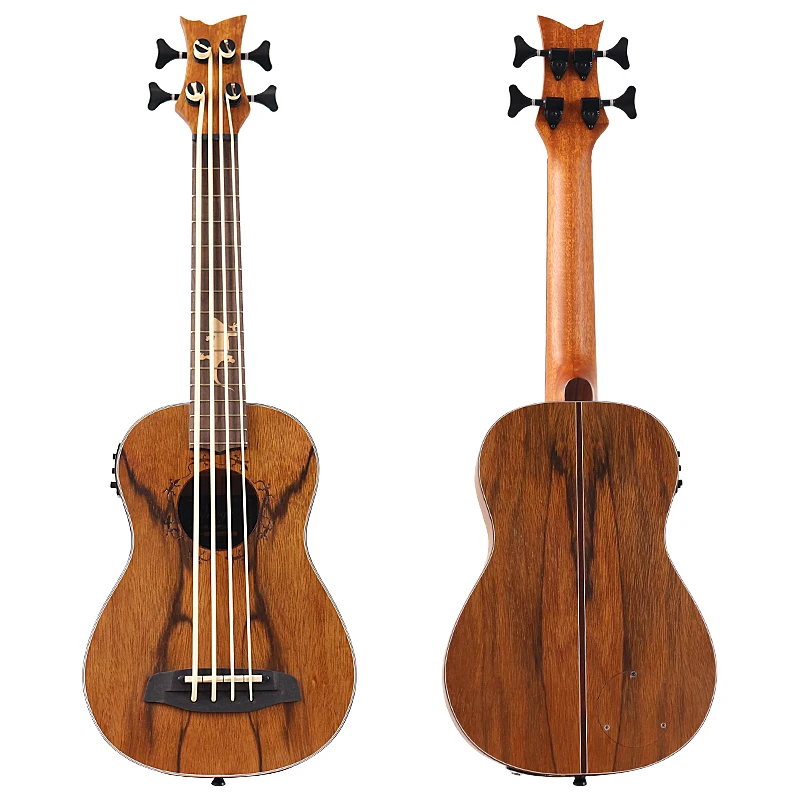 Ukulele Set Electric Ukulele Bass Guitar 30 Inch 4 String Sapele Body Brown Color Children Mini Guitar Uk Bass