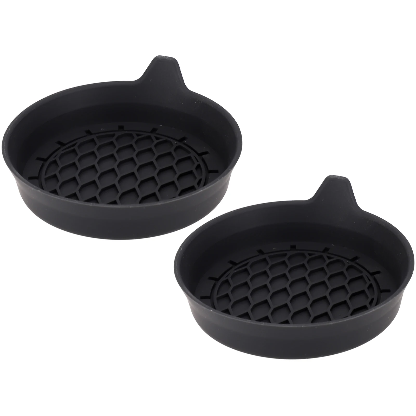 

Car Inetrior Accessories Coaster Cup Holder Black Round Silicone Stylishly Universal 2pcs 8*3cm Universal Brand New