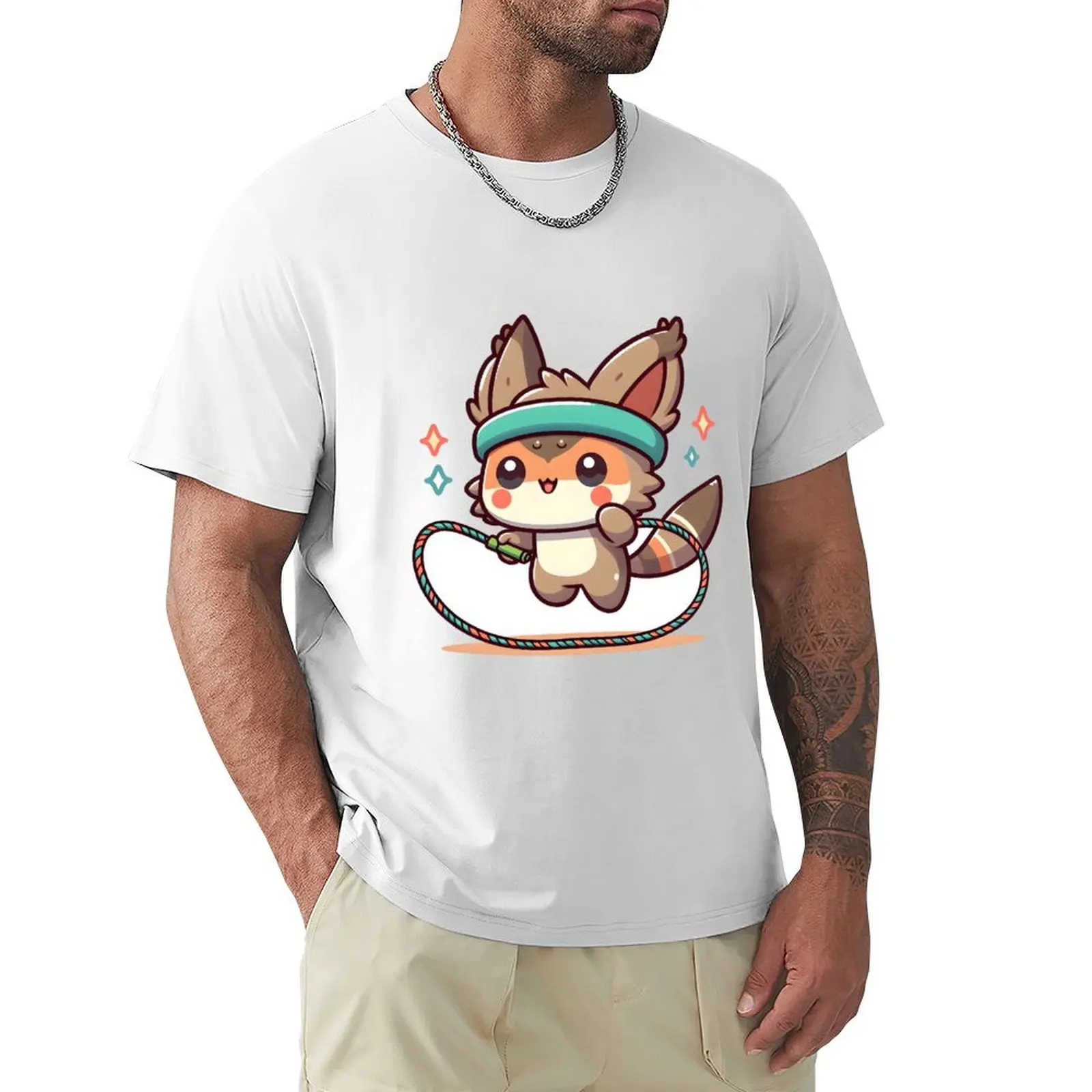 

Kawaii Xenops с повязкой на голову футболки Великолепная блузка для мальчиков белая мужская тренировочная рубашка