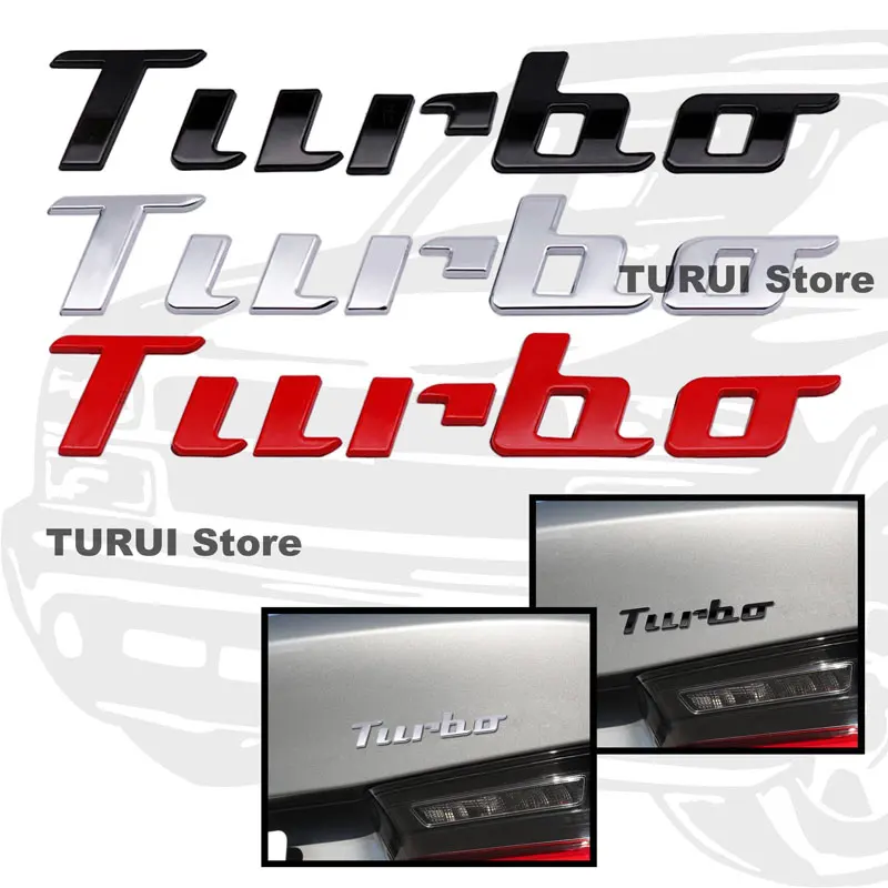 

3D Metal Car Stickers Turbo Logo Emblem Car Rear Badge Decal For Honda Civic Accord VW Golf Porsche Chevrolet Hyundai