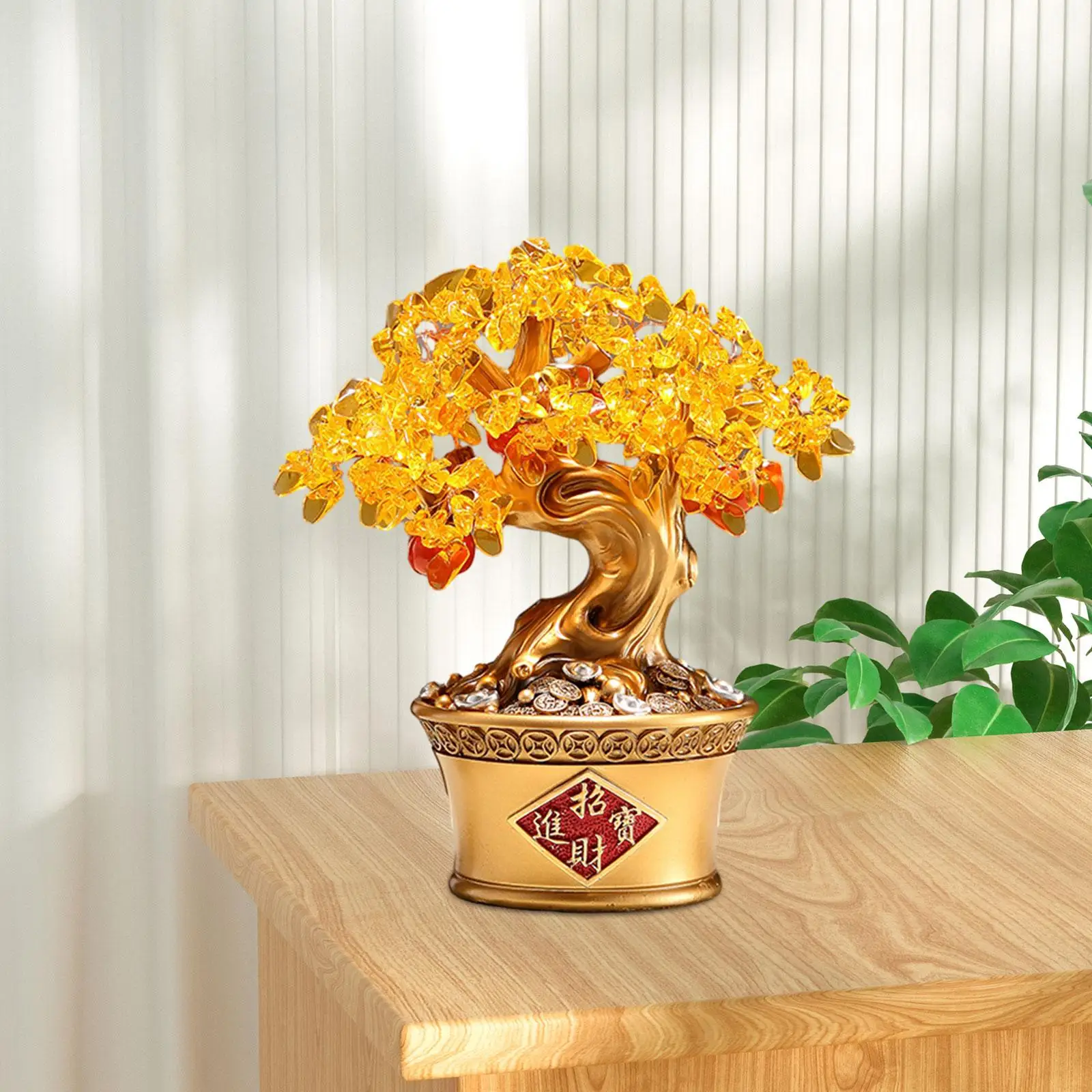 

Money Tree Statue Collection Table Centerpiece Creative Aesthetic Art Ornament for Hotel Cabinet Bookshelf Study Room Restaurant