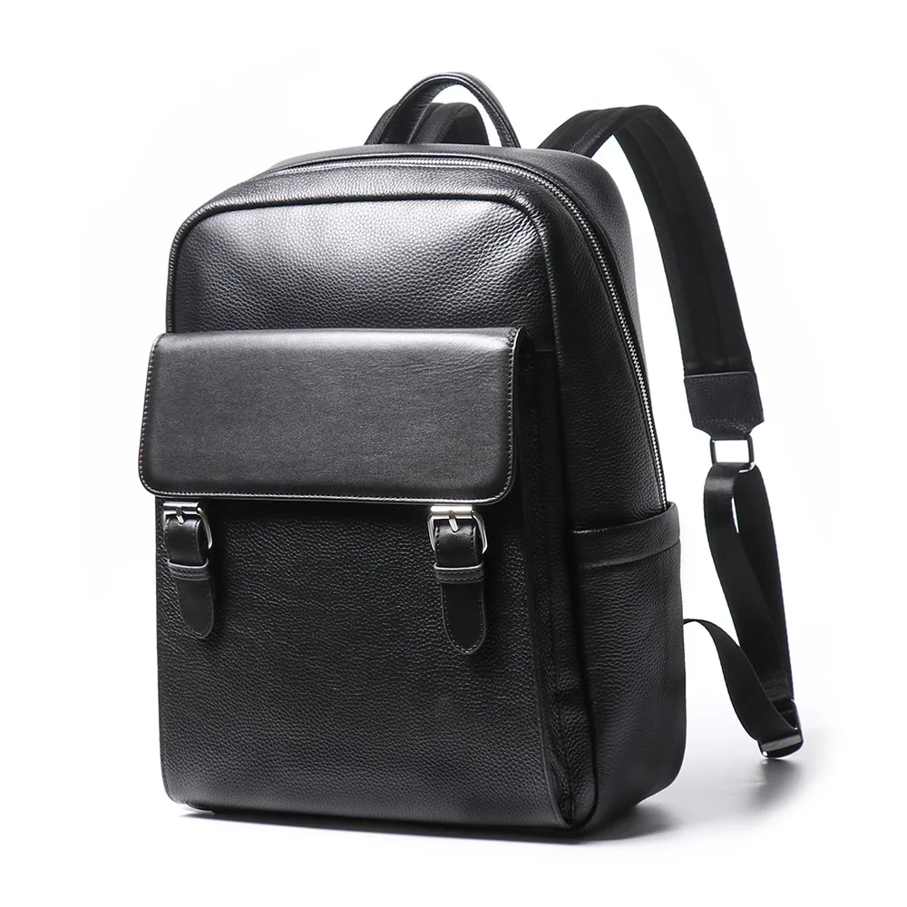 New Genuine Leather Backpack, Men's Large-Capacity Top-Layer Cowhide Wheeled Travel Backpack 5