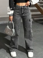 Womens Jeans Y2k Jeans High Waist Stretch Cargo Pants Multiple Pockets Casual Trousers For Ladies Fashion Retro Style - Image 2
